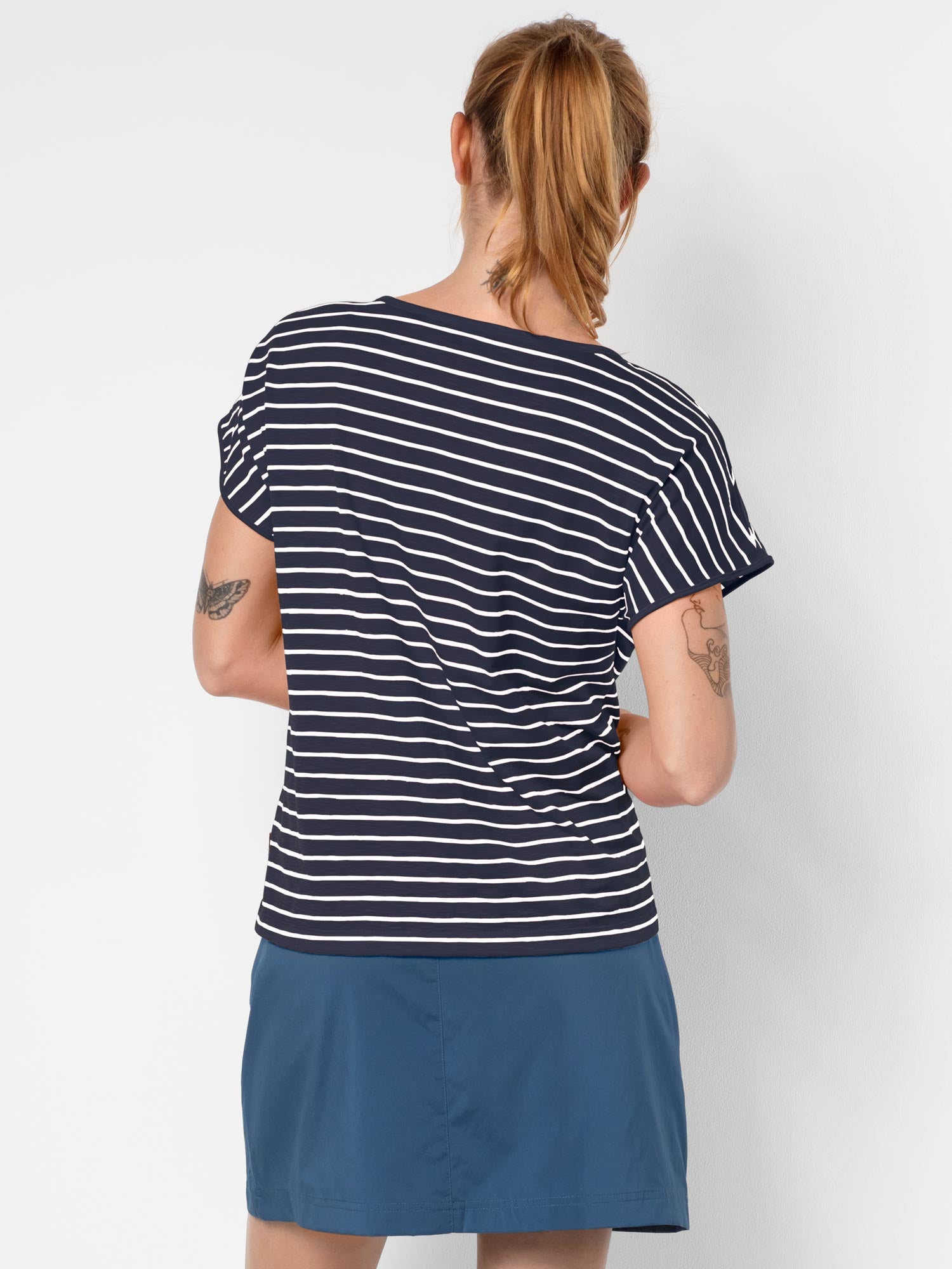 JACK WOLFSKIN Тениска TRAVEL STRIPED T WOMEN