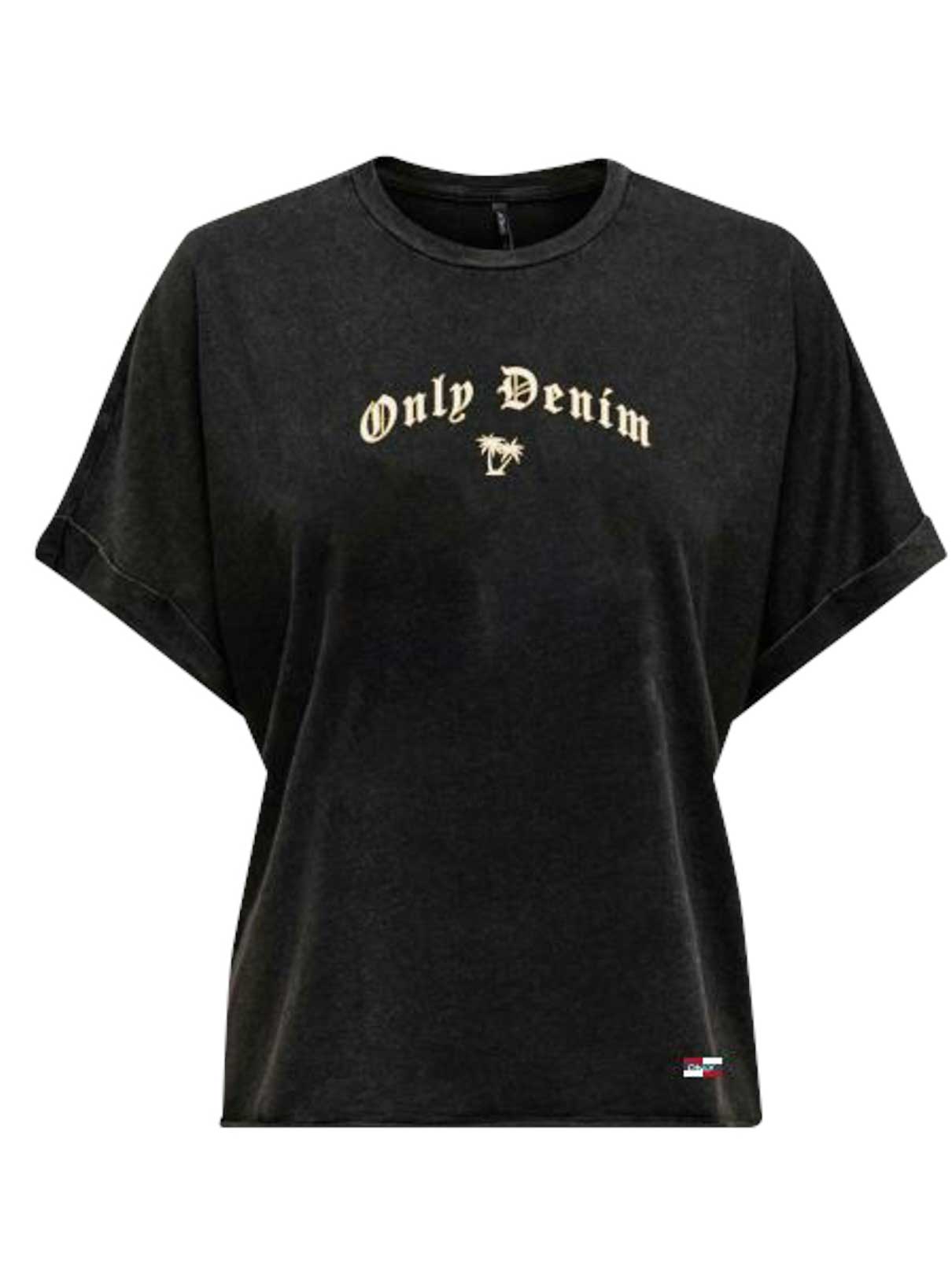 ONLY Тениска ONLPAMELA S/S FOLD UP TEE CS JRS