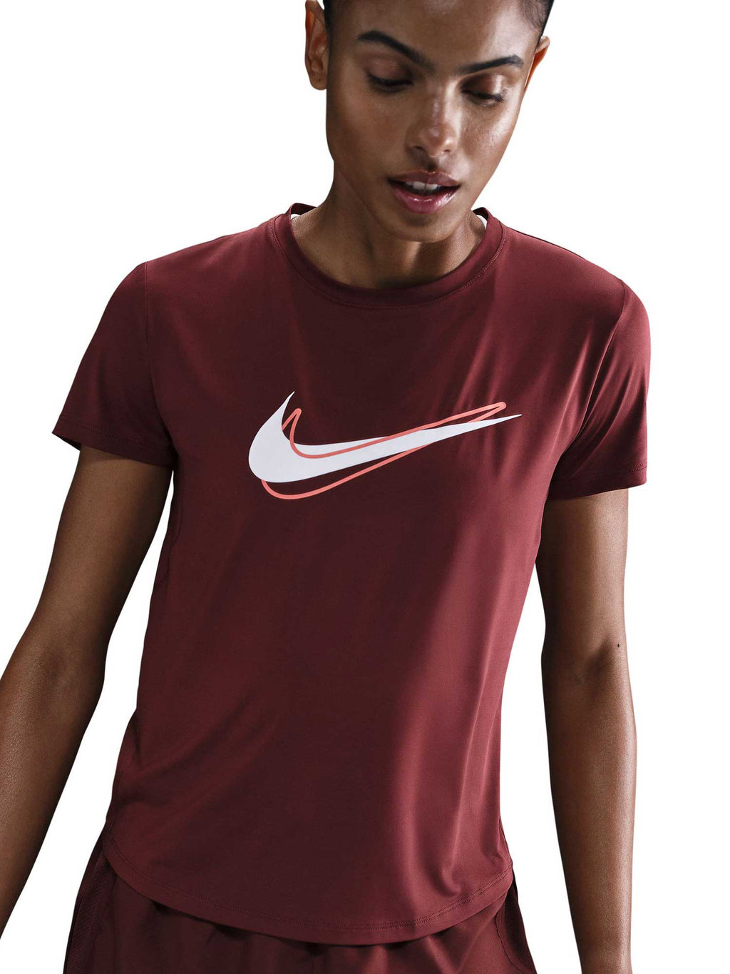 NIKE Тениска W NK ONE SWSH HBR DF SS TOP
