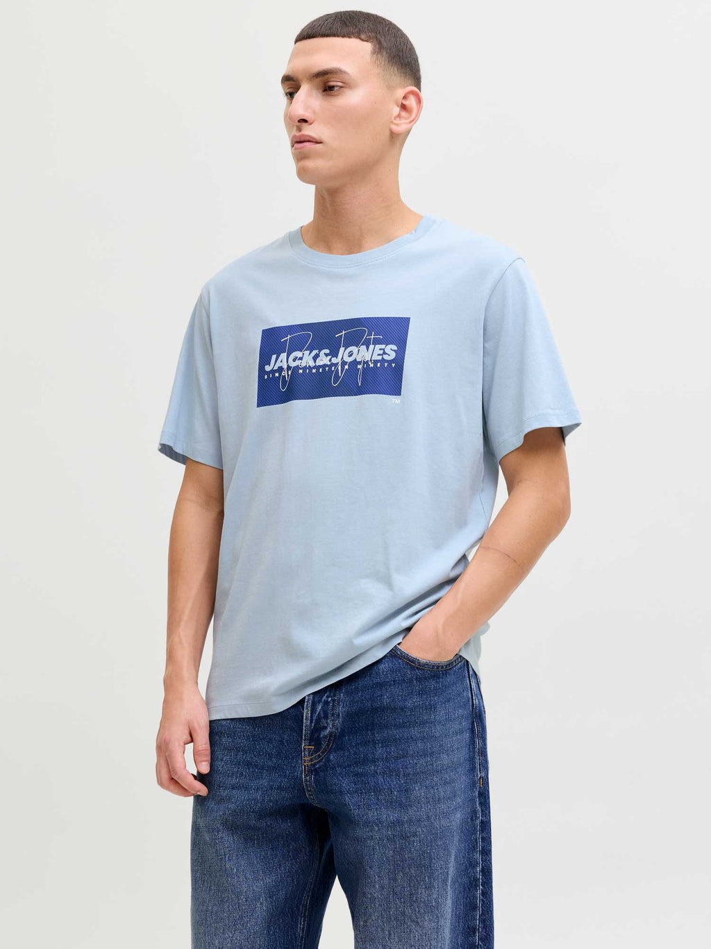 JACK & JONES Тениска JJCOLE PRINT TEE SS CREW NECK