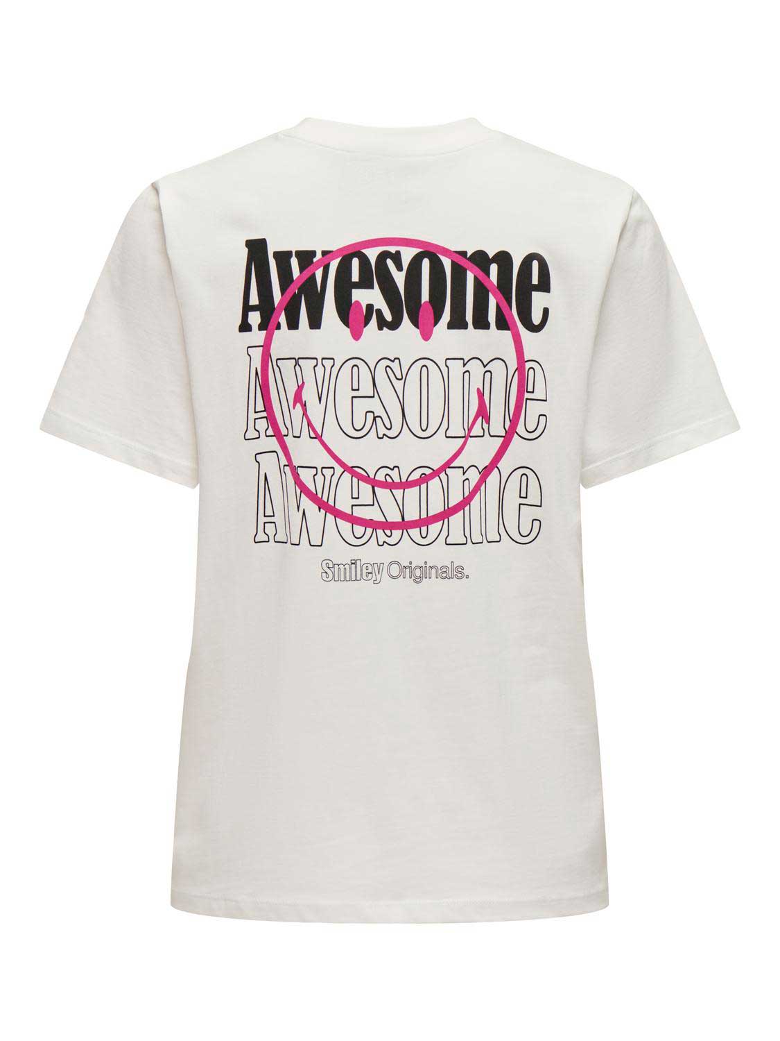 ONLY Тениска ONLSMILEY LIFE S/S O-NECK TOP BOX JRS