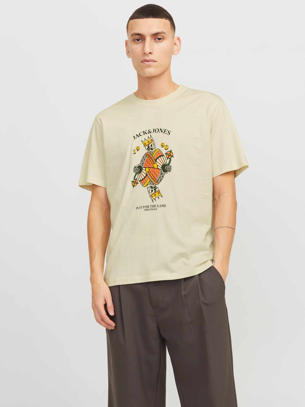 JACK & JONES Тениска JORANATOMY SKULL TEE SS CREW NECK SN