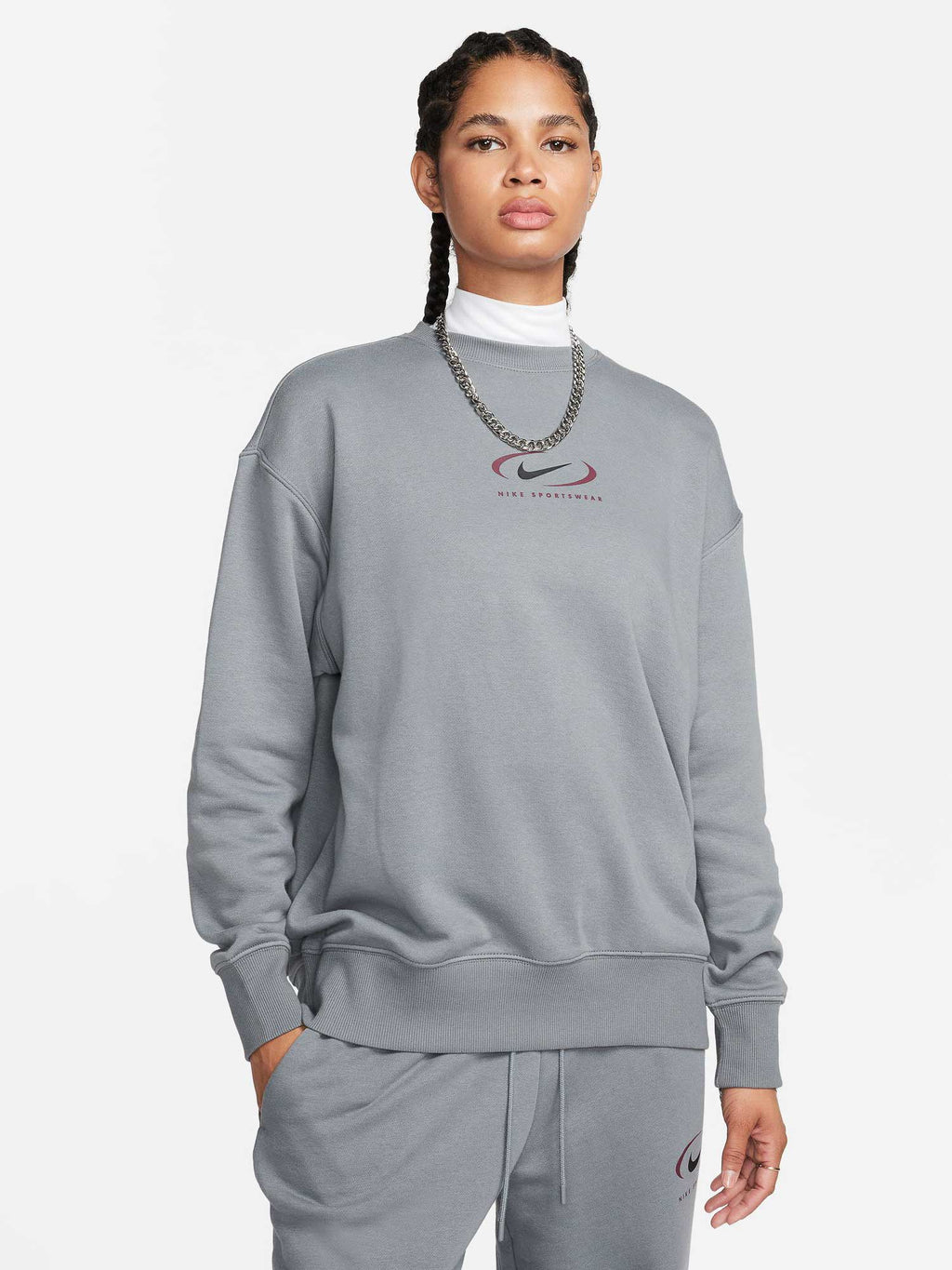 NIKE Блуза W NSW PHNX FLC OS CREW PRNT SW