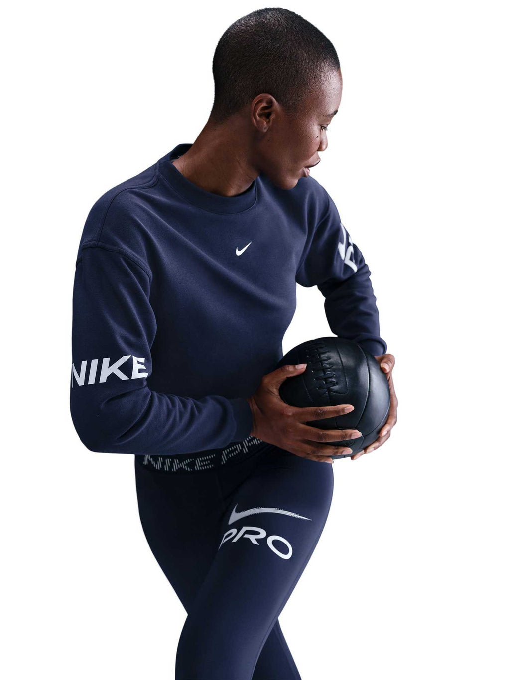 NIKE Блуза W NP DF FLC CREW TT GRX