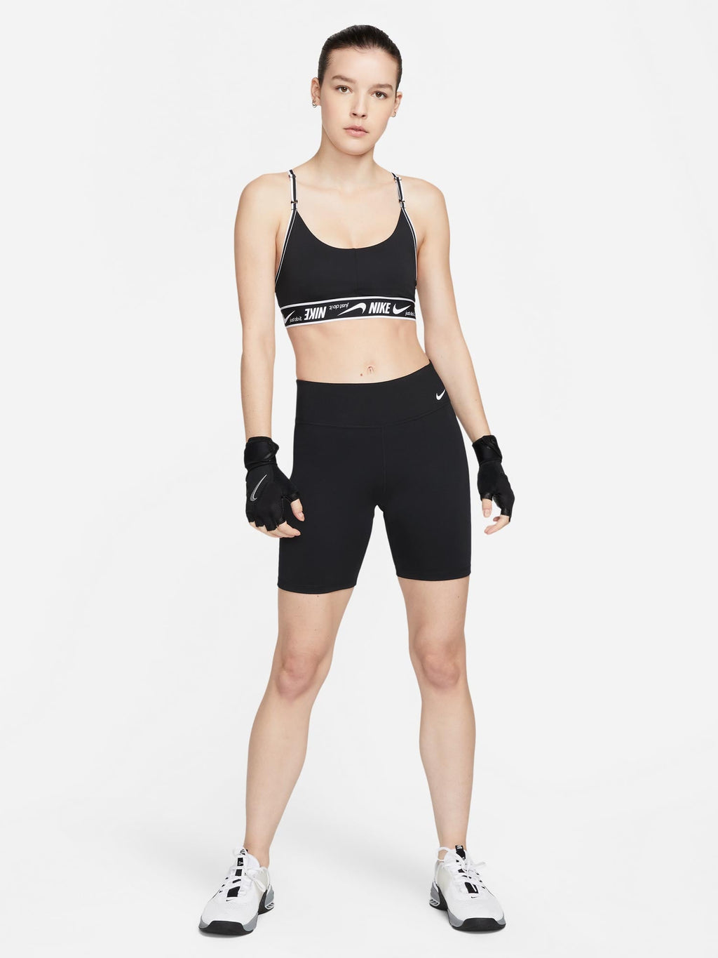 NIKE Спортен сутиен W DF INDY LOGO