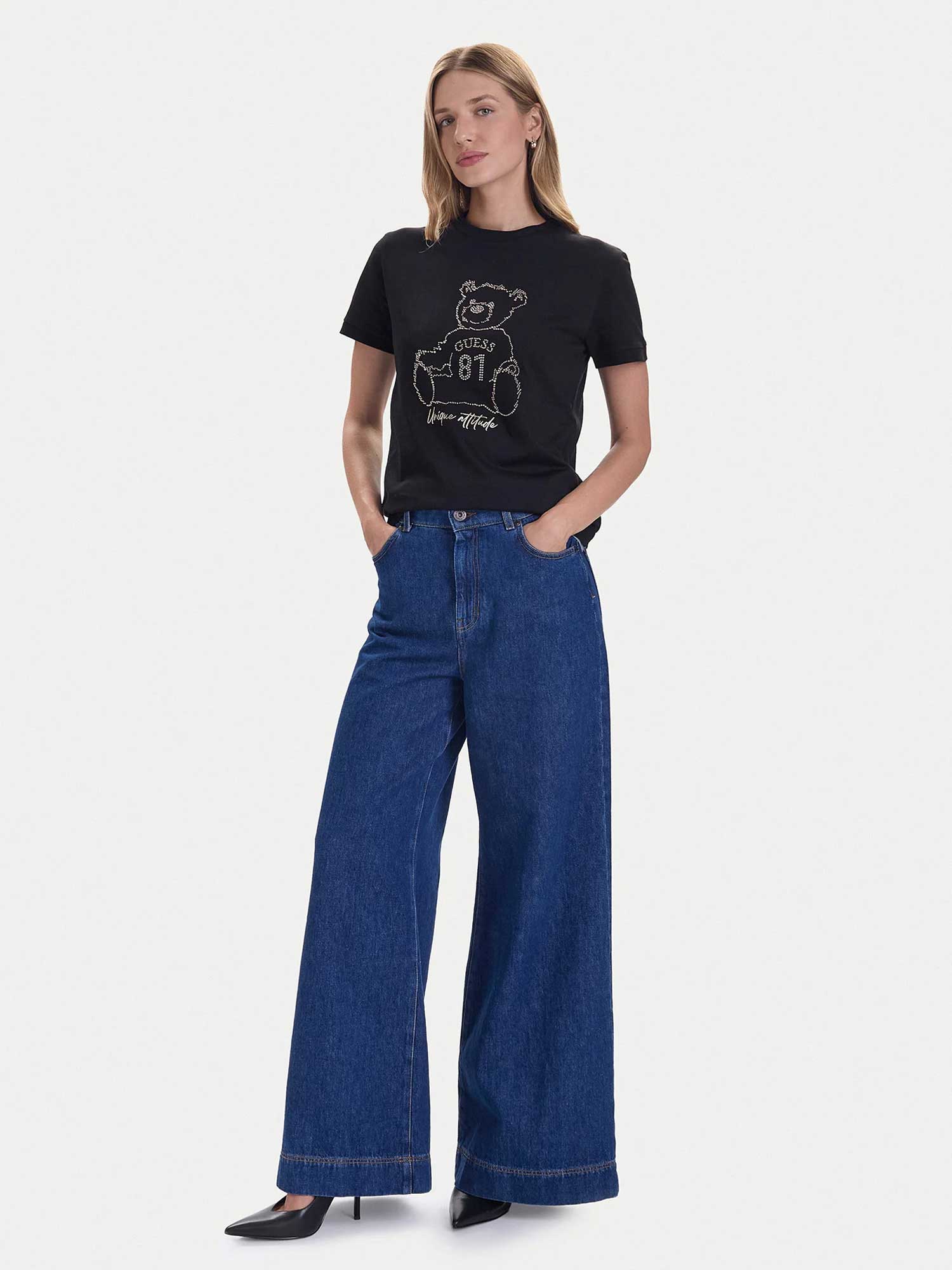 GUESS Тениска UNIQUE ATTITUDE SS T