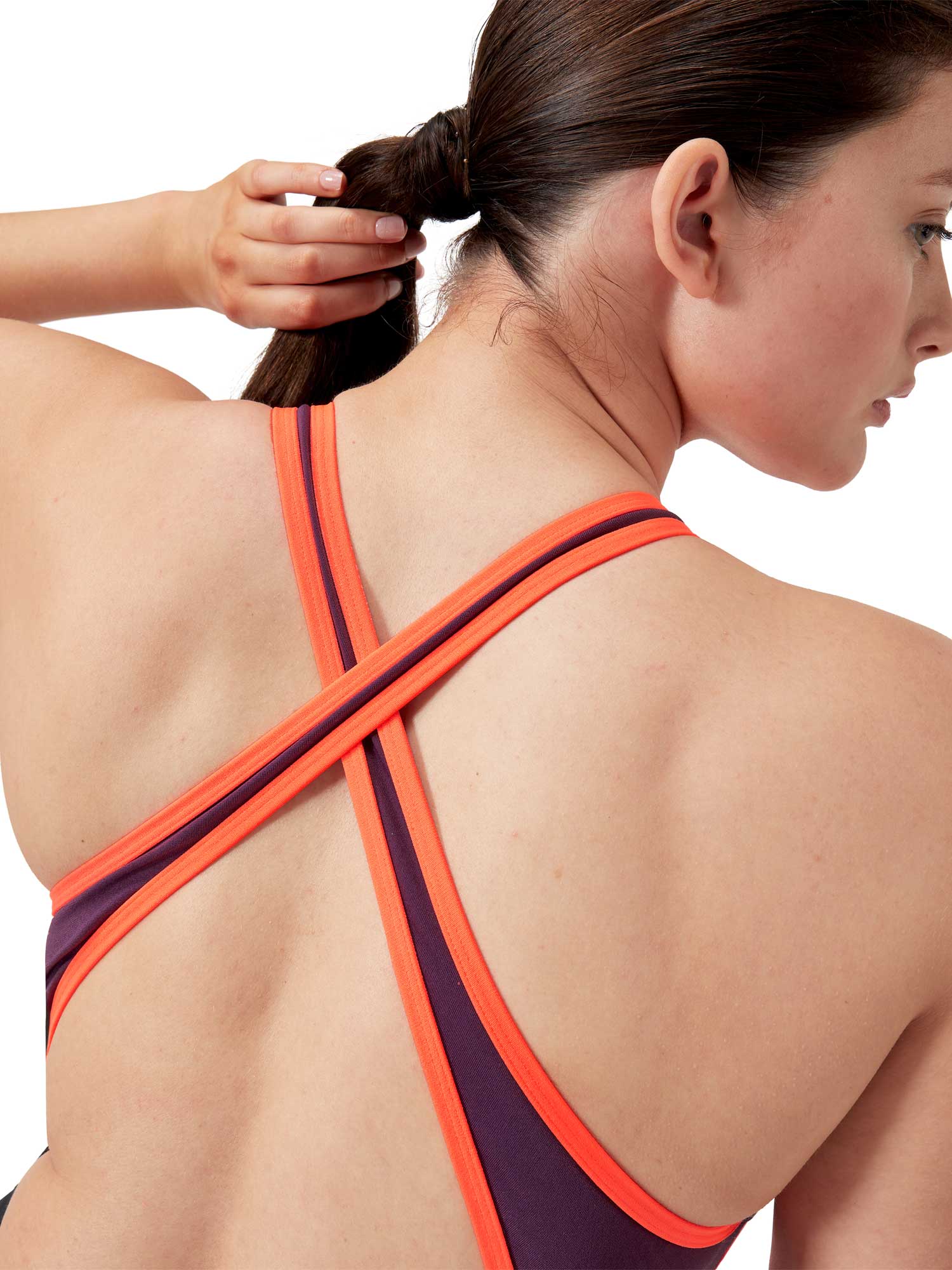 SPEEDO Цял бански WOMENS HIGH NECK SPLICE CROSS BACK