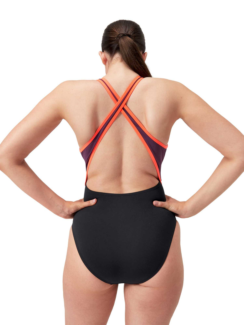 SPEEDO Цял бански WOMENS HIGH NECK SPLICE CROSS BACK