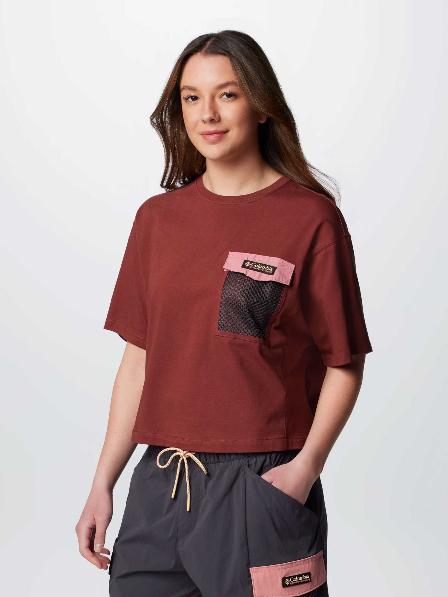 COLUMBIA Тениска Painted Peak Knit SS Cropped Top