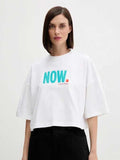 Calvin Klein Jeans Тениска OVERSIZED CROPPED NOW LOGO TEE