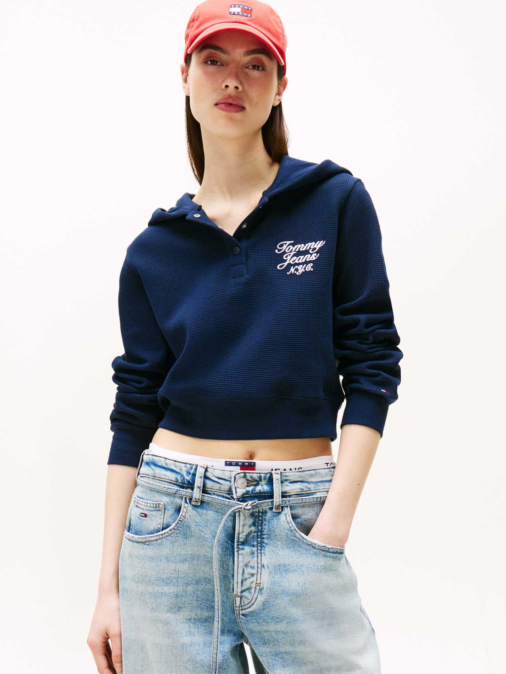 TOMMY JEANS Суитшърт TJW REG CRP WAFFLE HOODIE