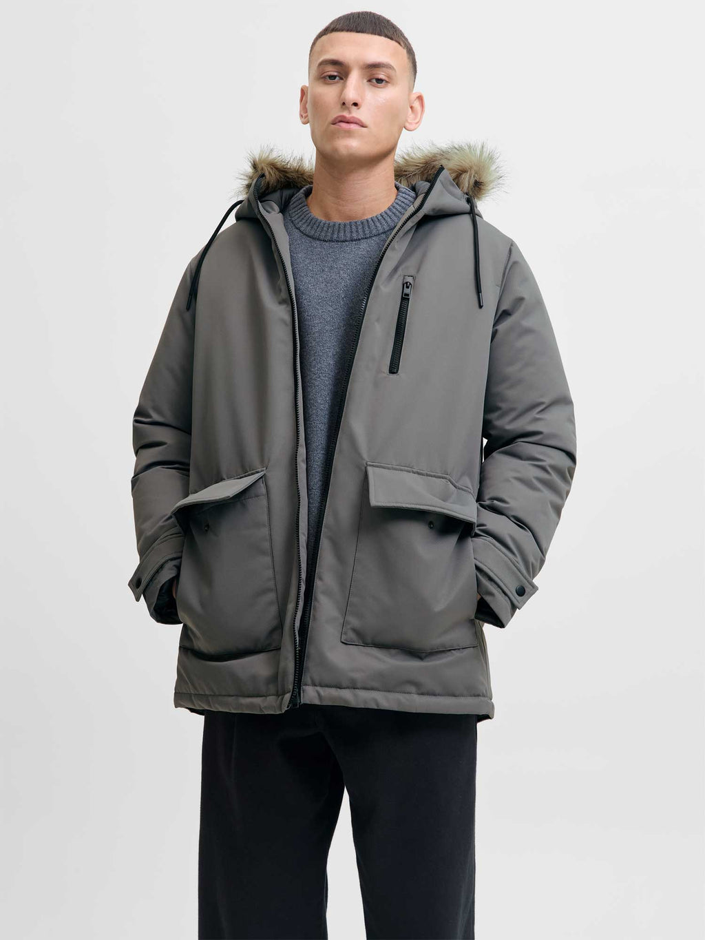 JACK & JONES Яке JJCHARLIE DETACHABLE FAUX FUR PARKA