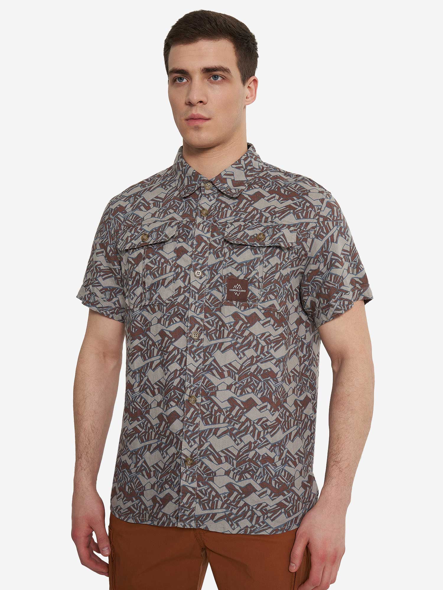CORDILLERO Риза Travel Male SS Shirt AOP linen