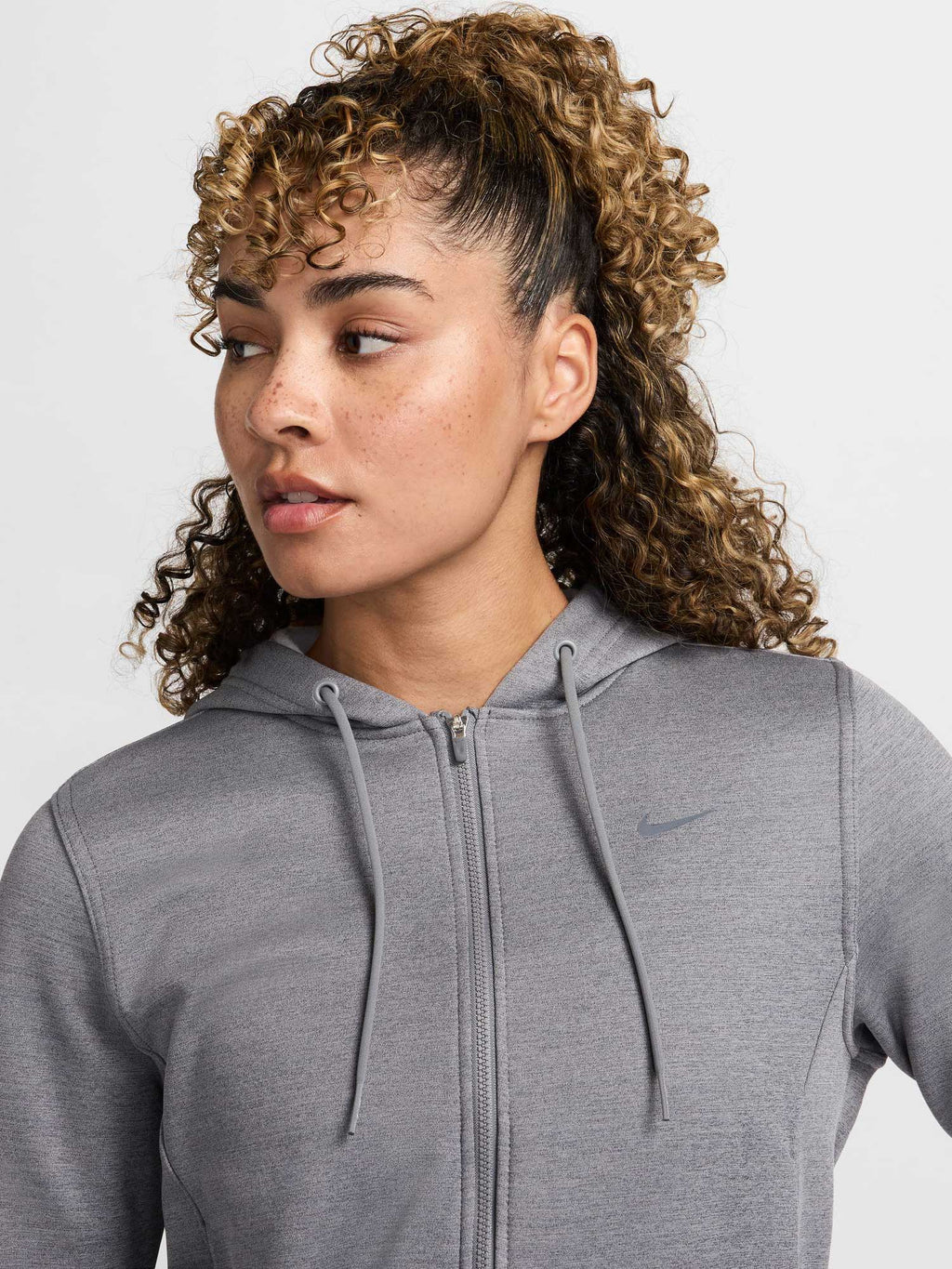 NIKE Суитшърт W NK ONE TF FZ HOODIE LBR