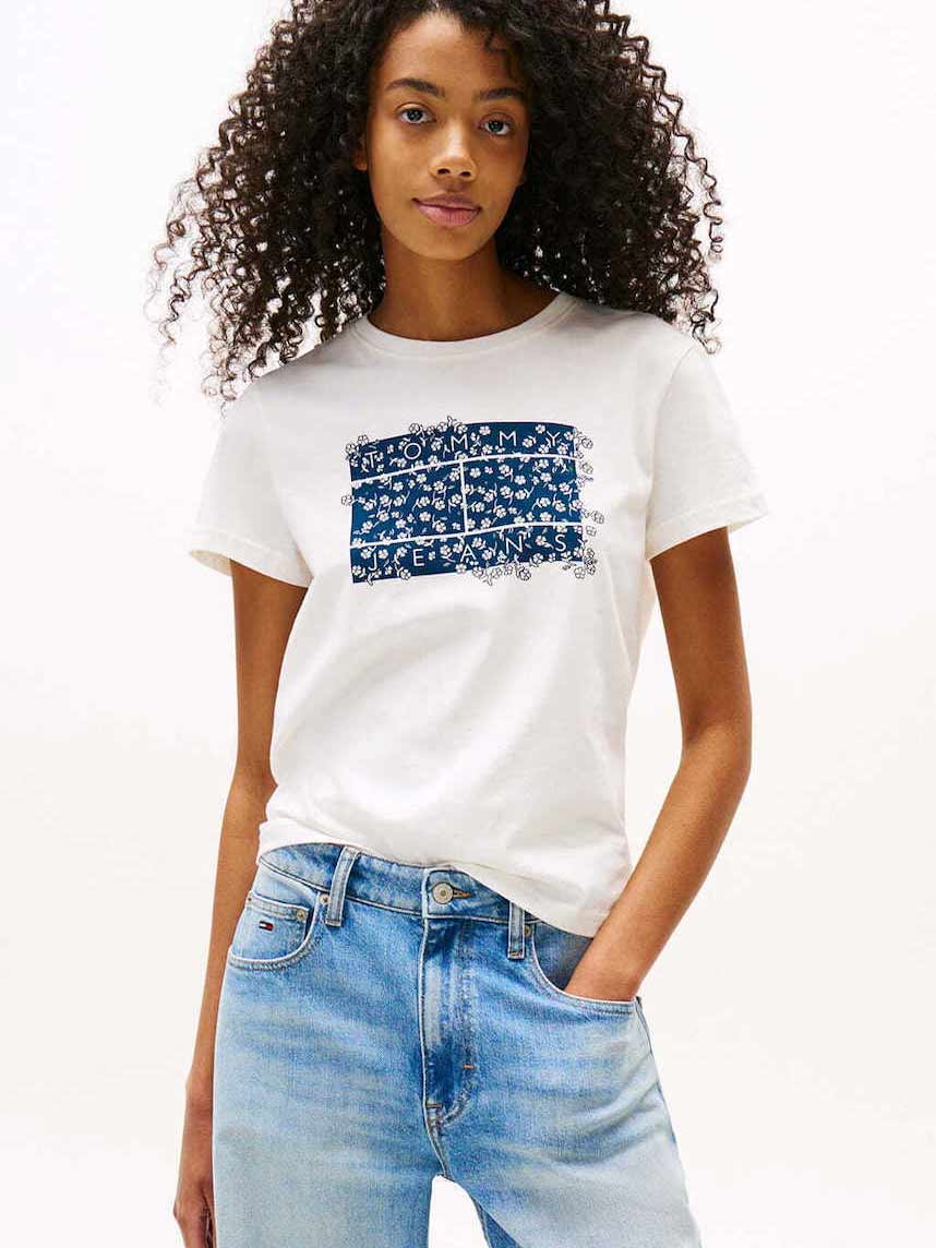 TOMMY JEANS Тениска TJW REG FLORAL FLAG TEE