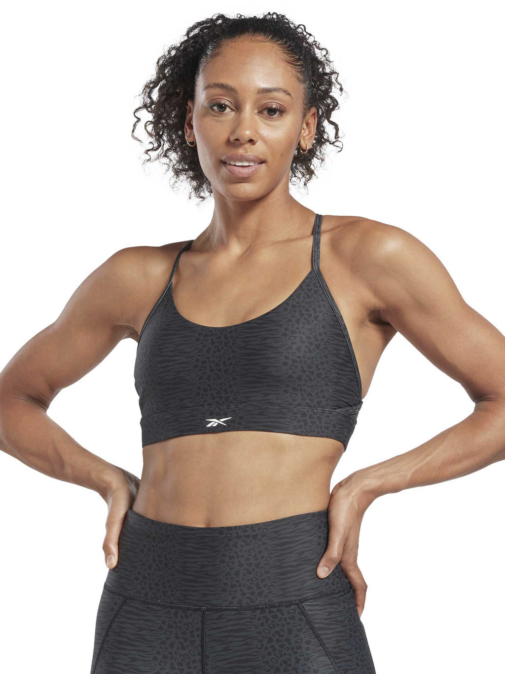 REEBOK Спортен сутиен Lux Strappy Sports Modern Safari