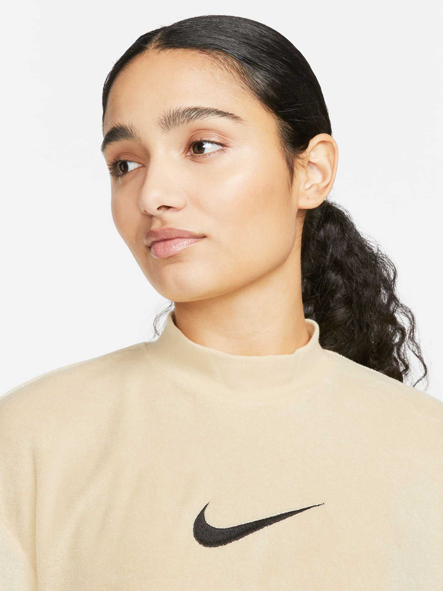 NIKE Тениска W NSW MOCK SS TRRY MS