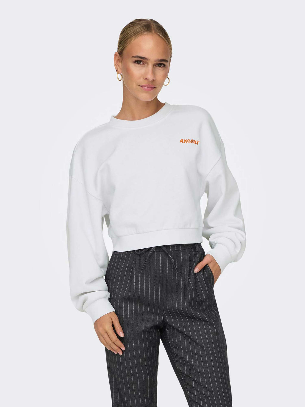 ONLY Блуза ONLODESSA L/S SHORT O-NECK CC SWT
