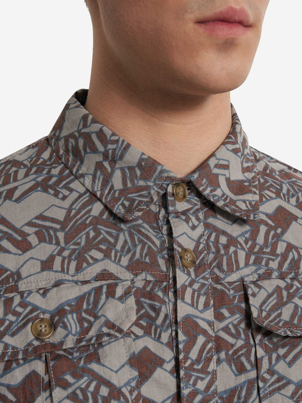CORDILLERO Риза Travel Male SS Shirt AOP linen