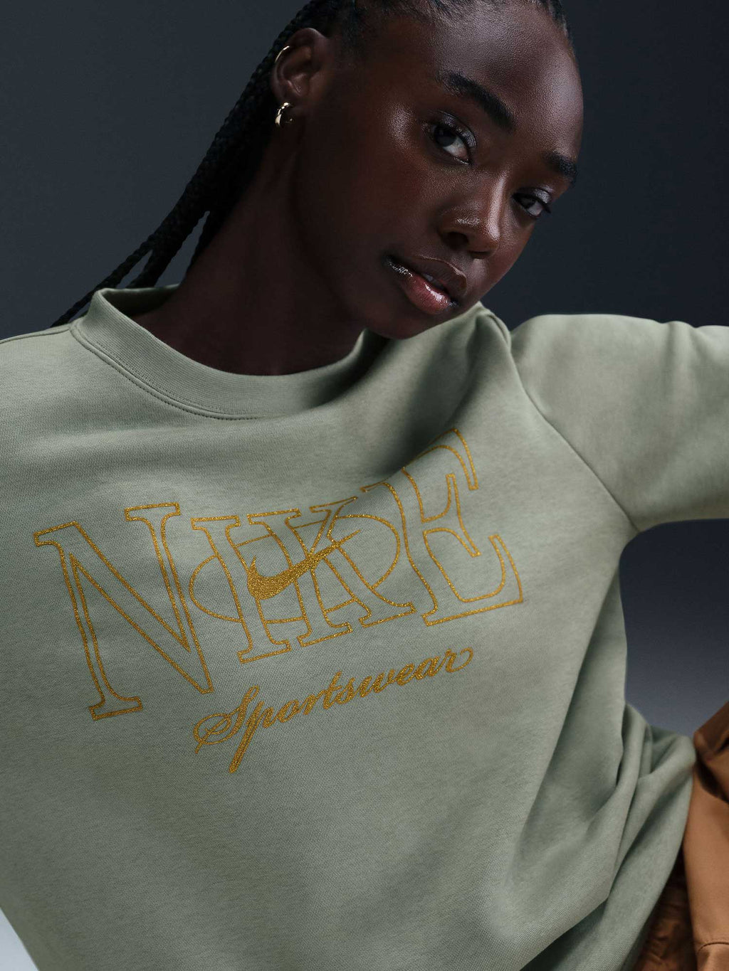 NIKE Блуза W NSW CLUB PO CREW SHINE