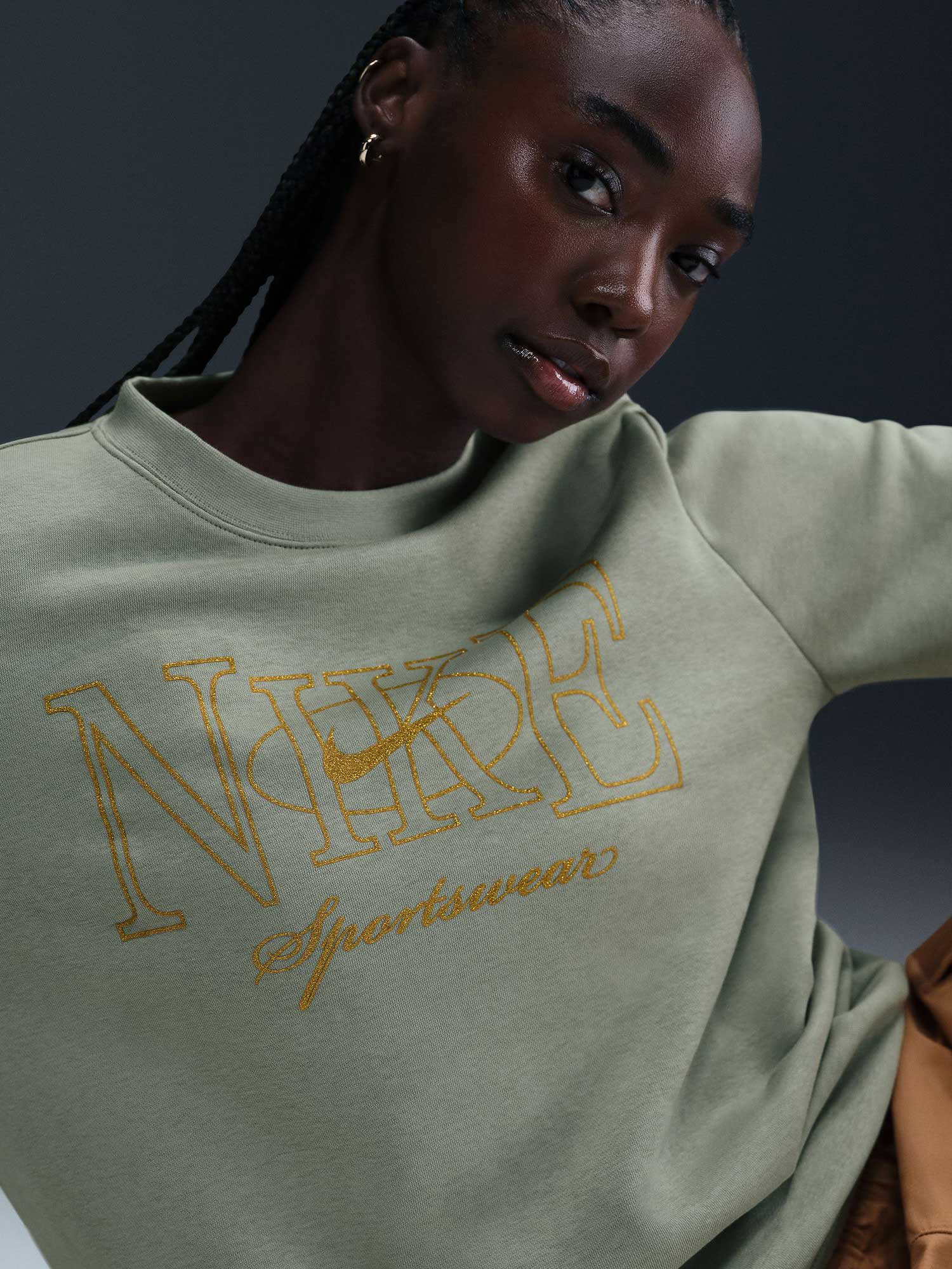 NIKE Блуза W NSW CLUB PO CREW SHINE
