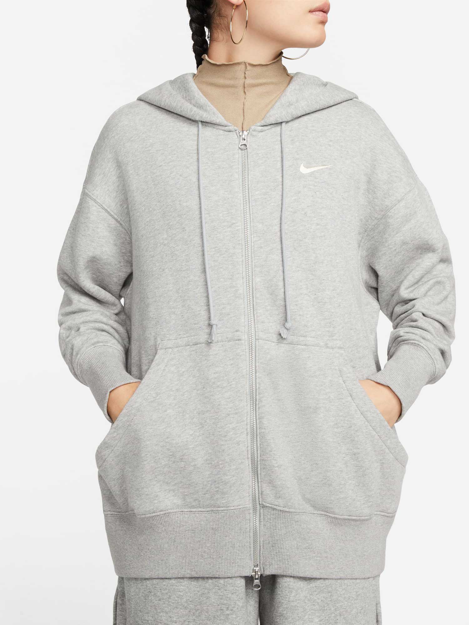 NIKE Суитшърт W NSW PHNX FLC FZ OS HOODIE
