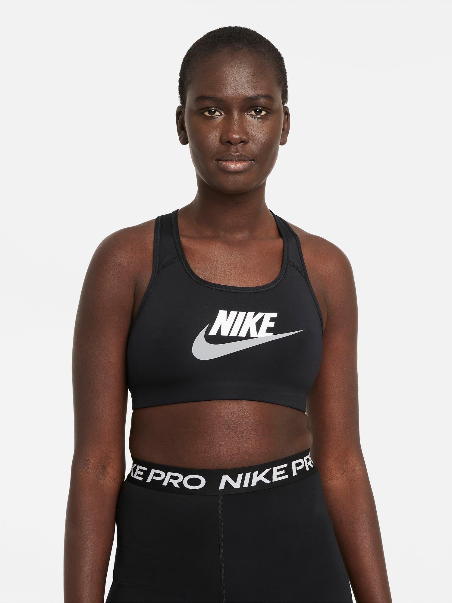 NIKE Спортен сутиен W DF SWSH CB FUTURA GX BRA
