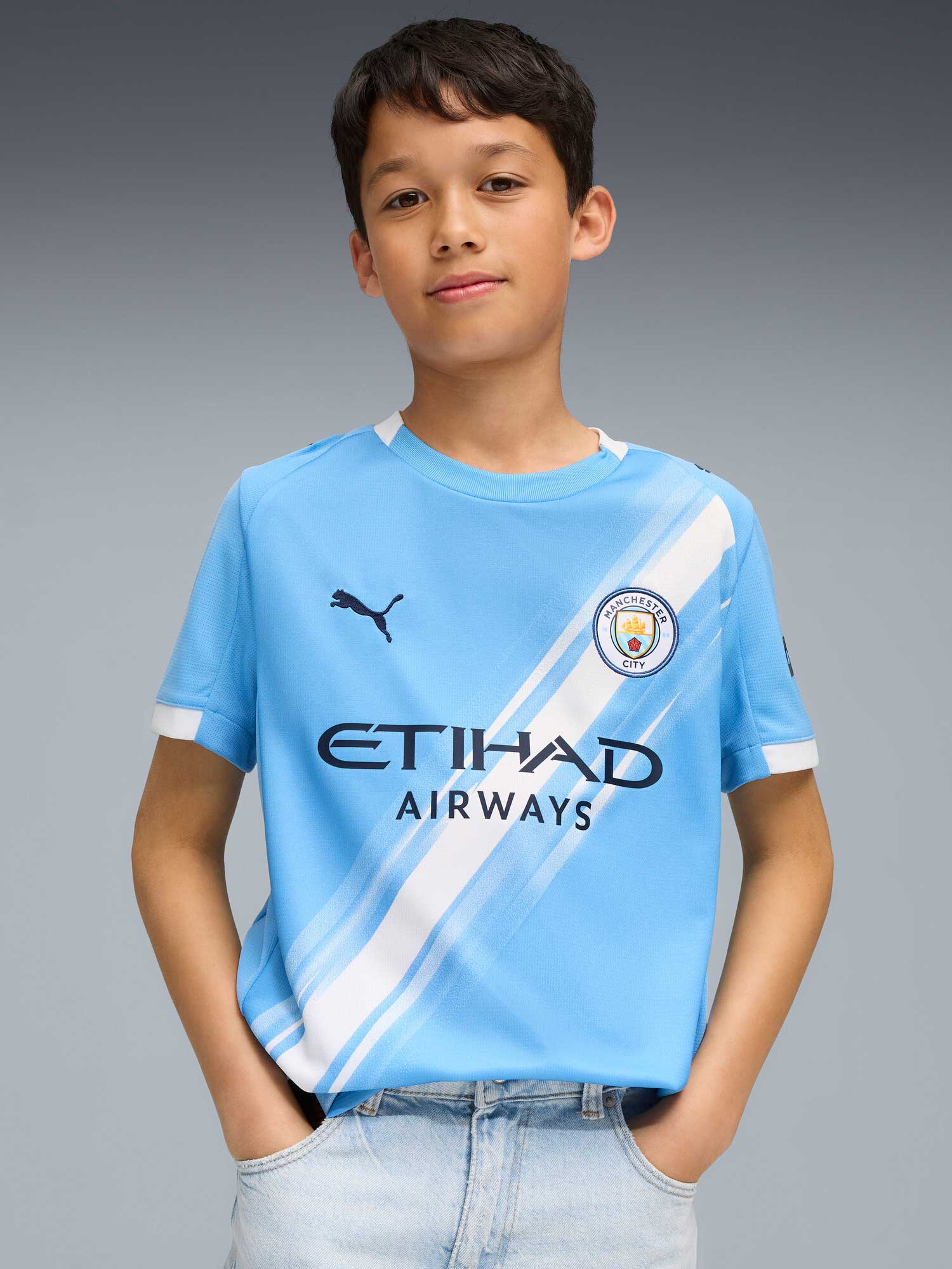 PUMA Тениска MCFC Home Jersey Replica Jr