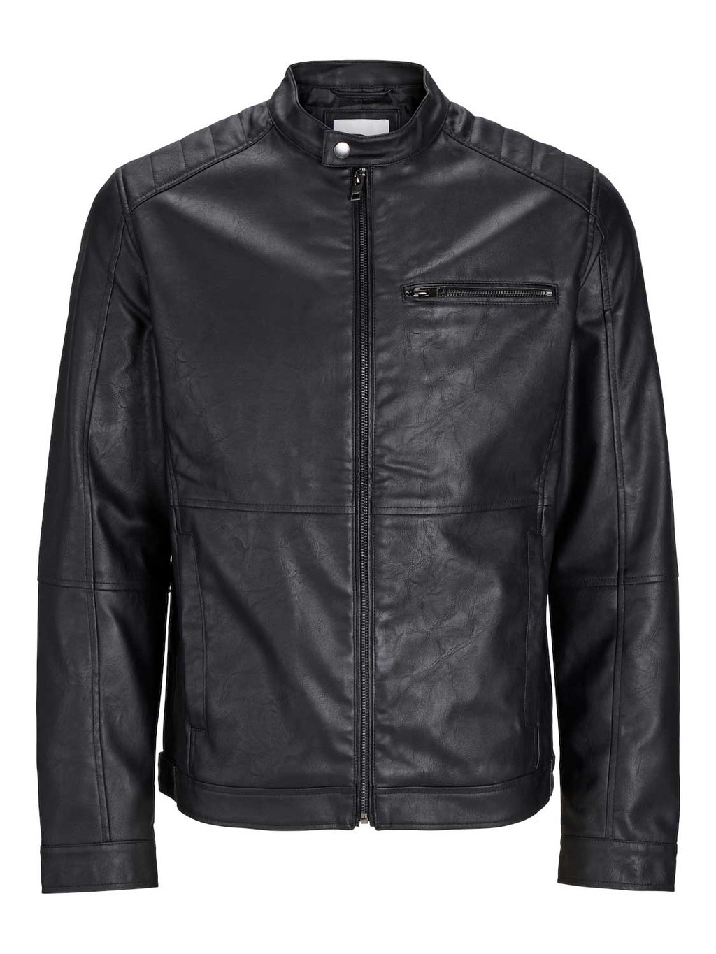 JACK & JONES Кожено яке JJEDYLAN PU BIKER JACKET NOOS