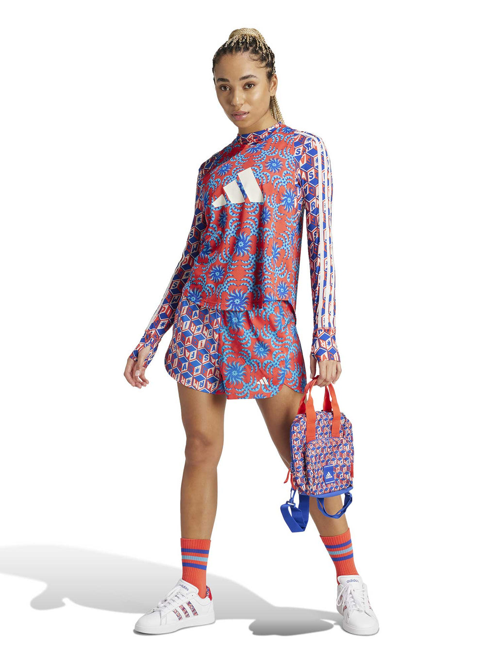 ADIDAS PERFORMANCE Блуза x FARM Rio Crop Long Sleeve Sweatshirt