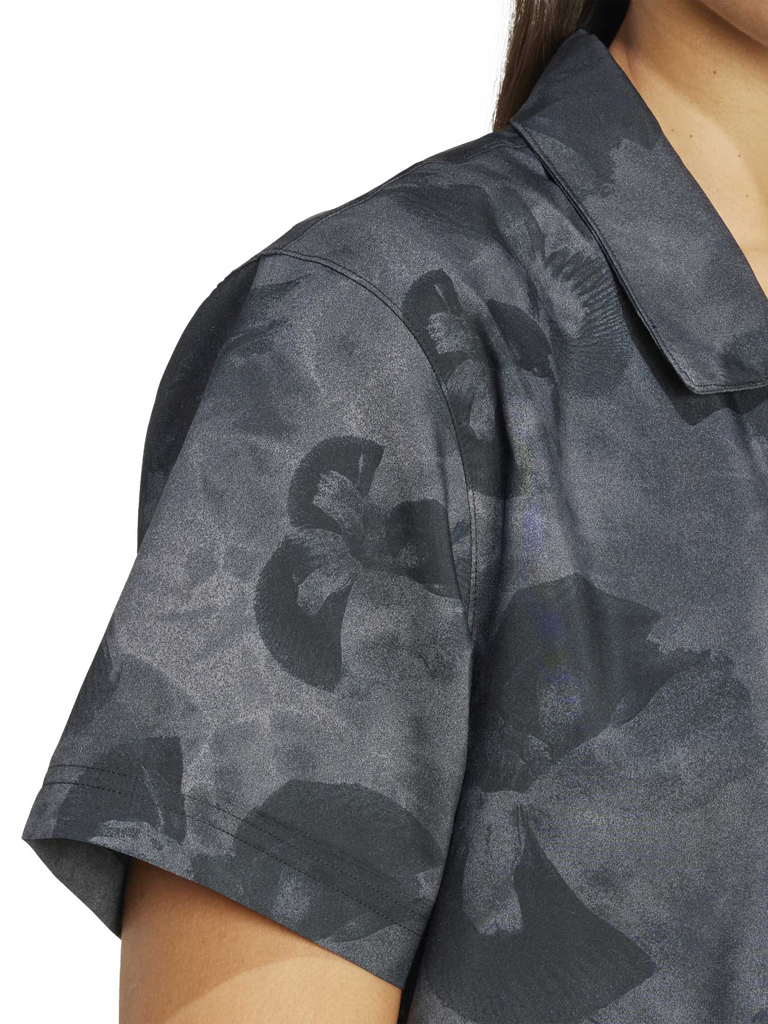 ADIDAS SPORTSWEAR Риза Floral Graphic Crop Woven Polo Shirt