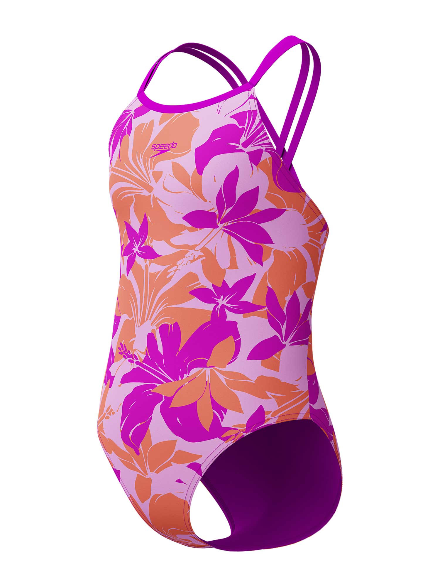 SPEEDO Цял бански GIRLS PRINTED TWINSTRAP