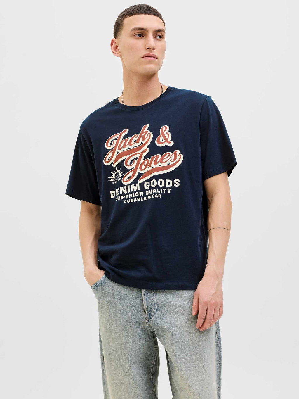 JACK & JONES Тениска JJELOGO TEE SS O-NECK 2 COL AW25 SN