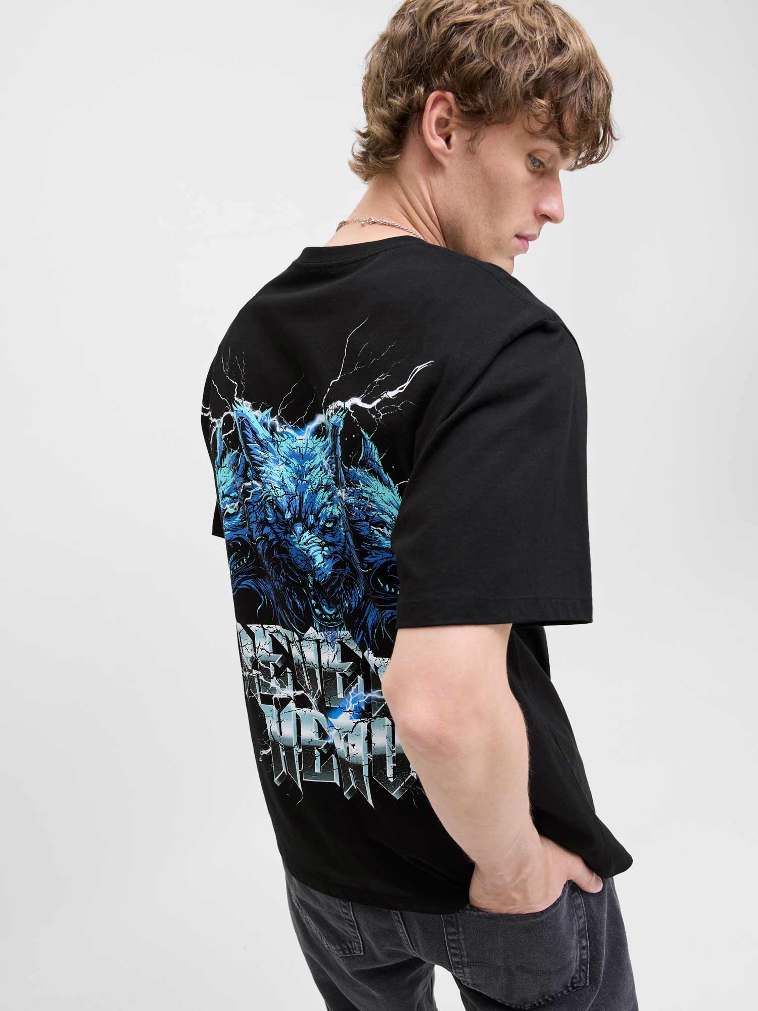 JACK & JONES Тениска JOREAGLEROCK GALLERY TEE SS CREW NECK TG