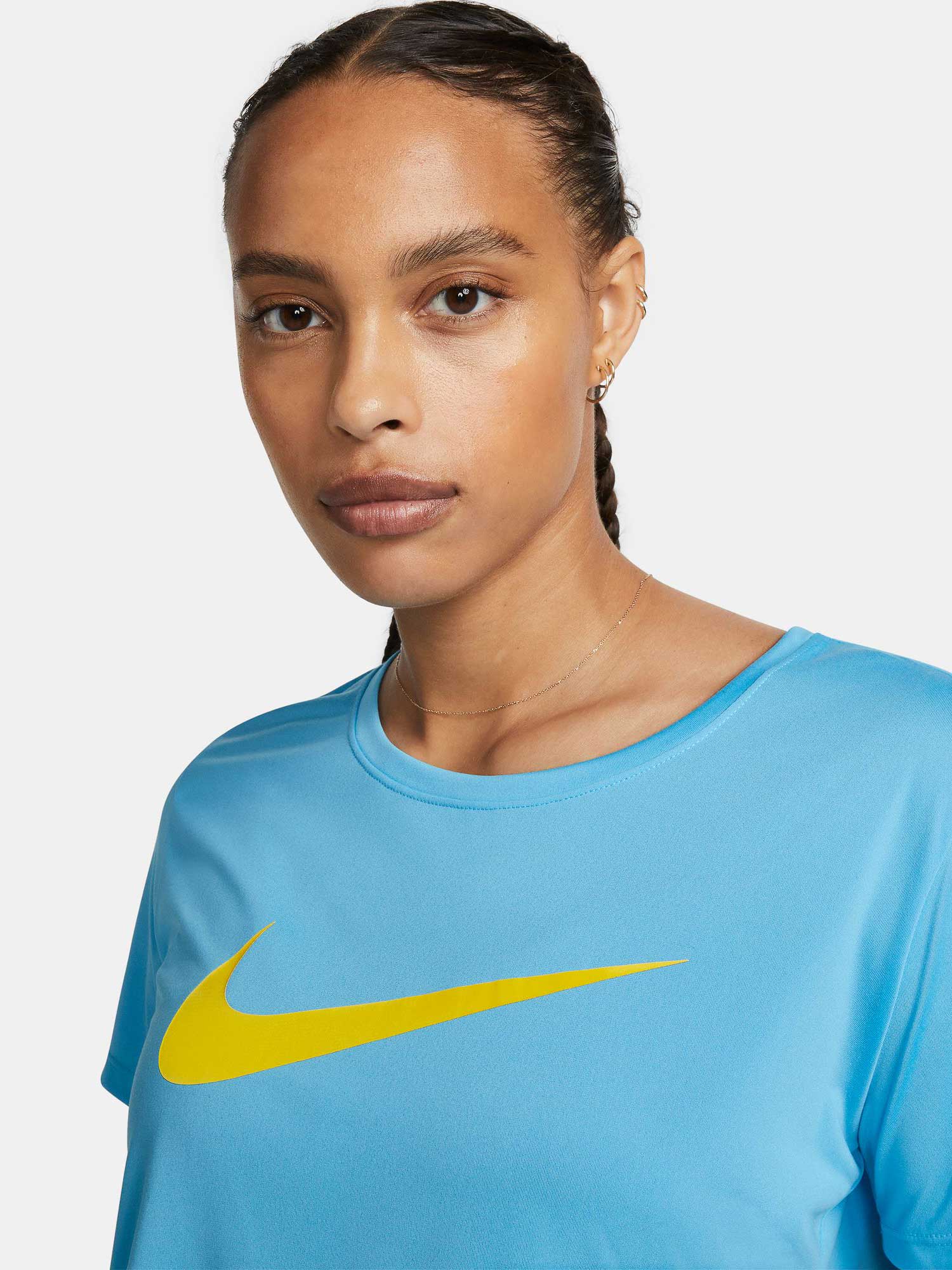 NIKE Тениска W NK ONE DF SWSH HBR SS