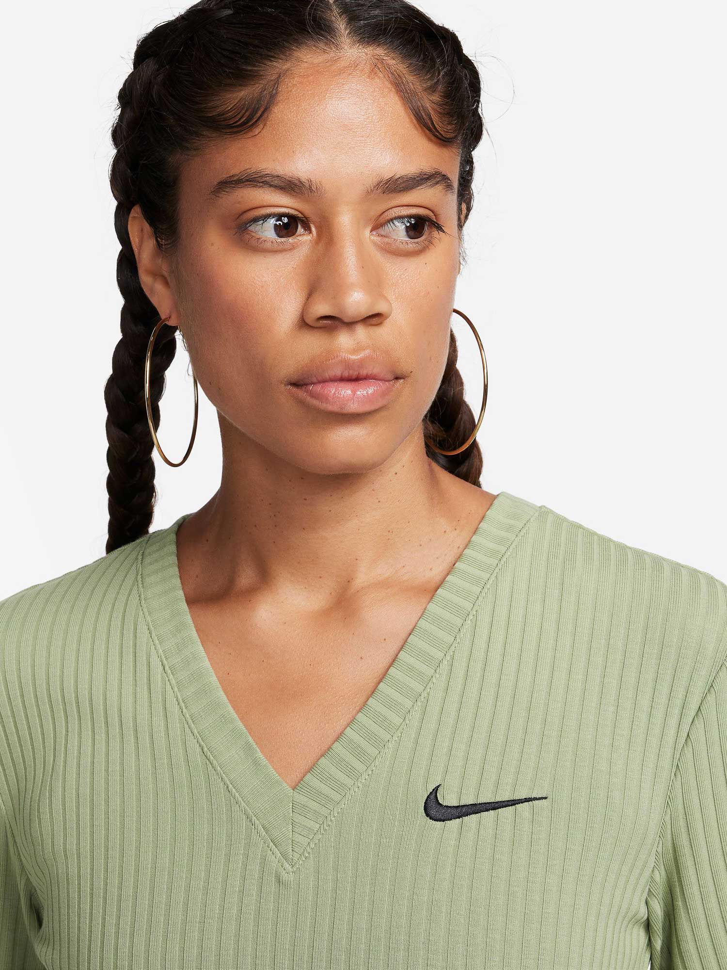 NIKE Блуза W NSW RIB JRSY LS VNK TOP