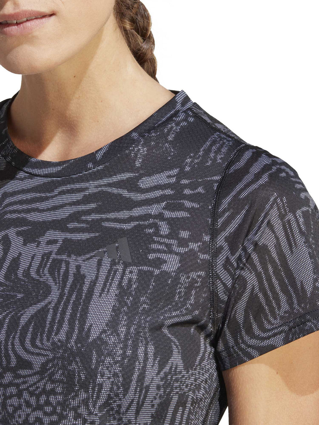 ADIDAS PERFORMANCE Тениска Run Icons 3 Bar Logo Allover Print Running