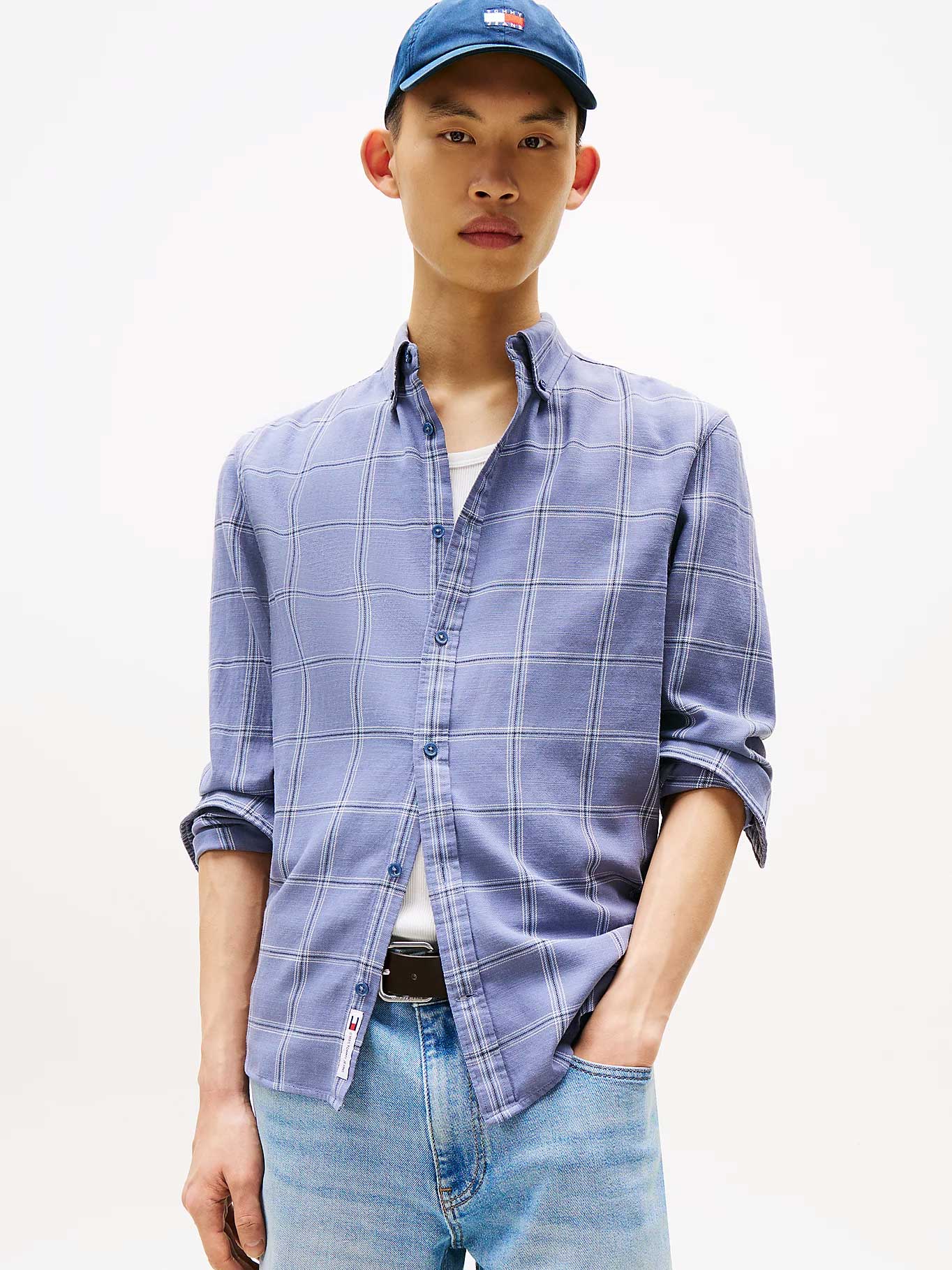 TOMMY JEANS Риза TJM ESSNTL TWILL CHECK REG SHI
