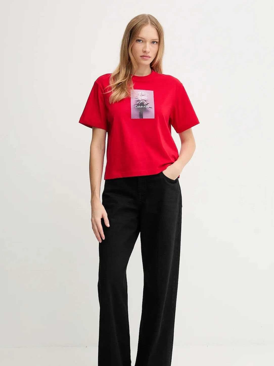 Calvin Klein Jeans Тениска BOXED FLOWER BOXY TEE