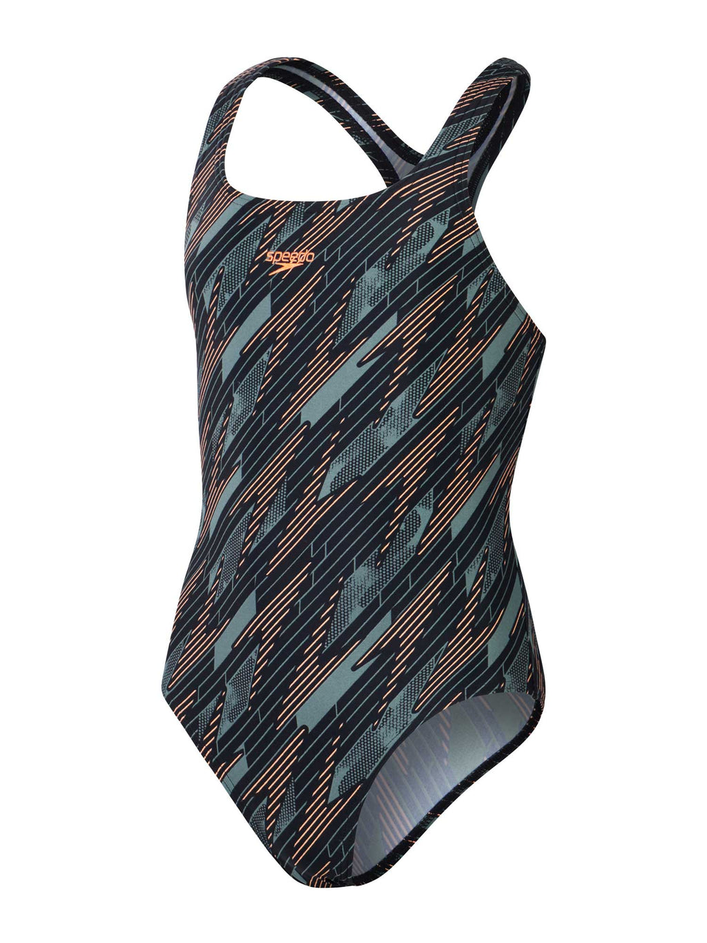 SPEEDO Цял бански GIRLS HYPERBOOM ALLOVER MEDALIST
