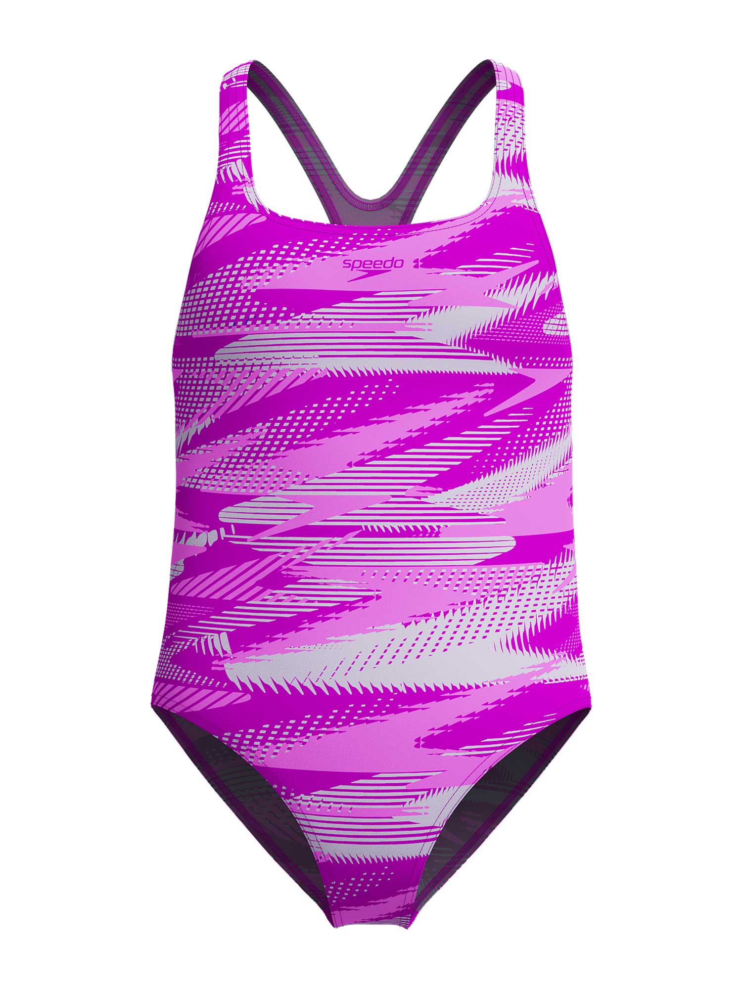 SPEEDO Цял бански GIRLS HYPERBOOM ALLOVER MEDALIST