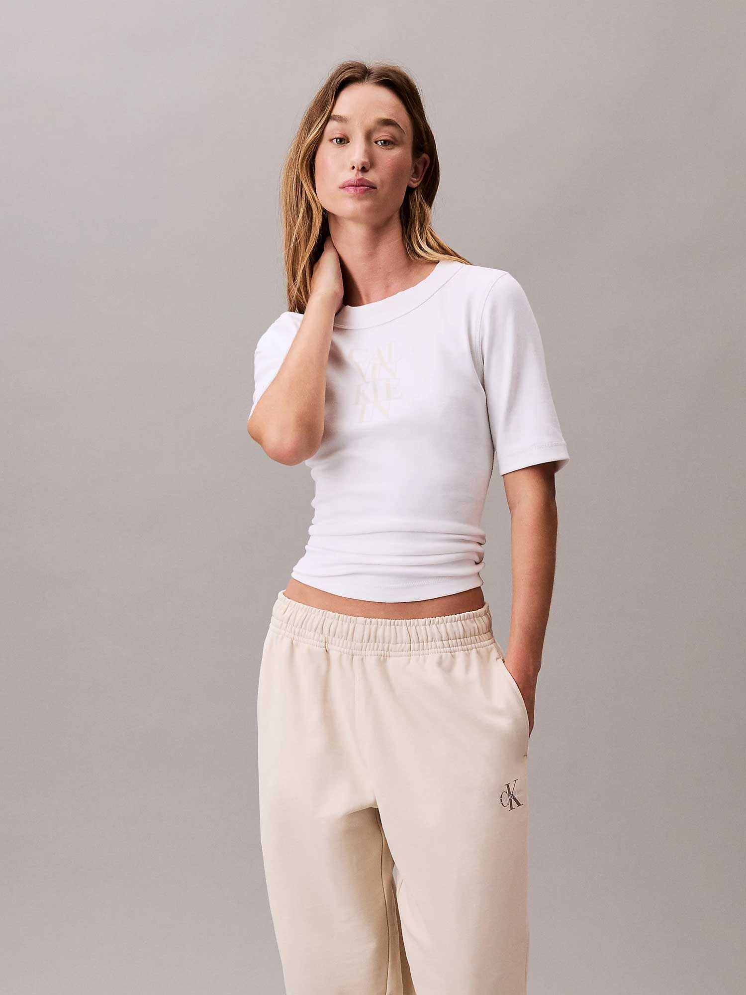 Calvin Klein Jeans Спортно долнище MONOLOGO FRENCH TERRY JOGGER