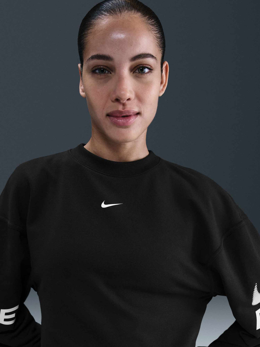 NIKE Блуза W NP DF FLC CREW TT GRX