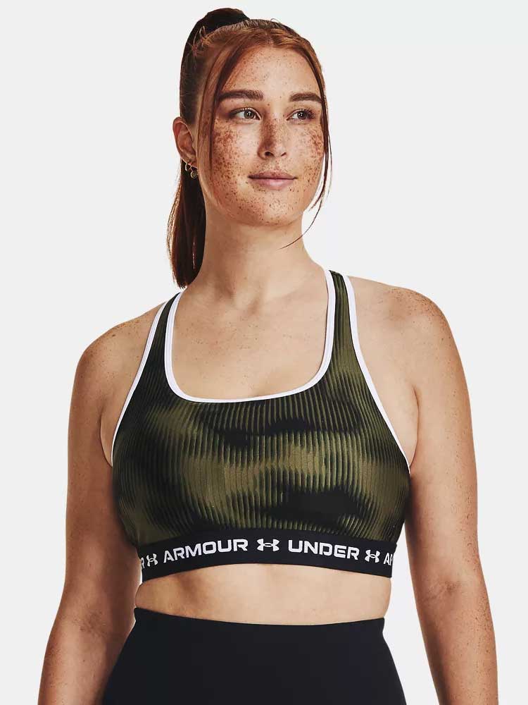 UNDER ARMOUR Спортен сутиен Crossback Mid Print