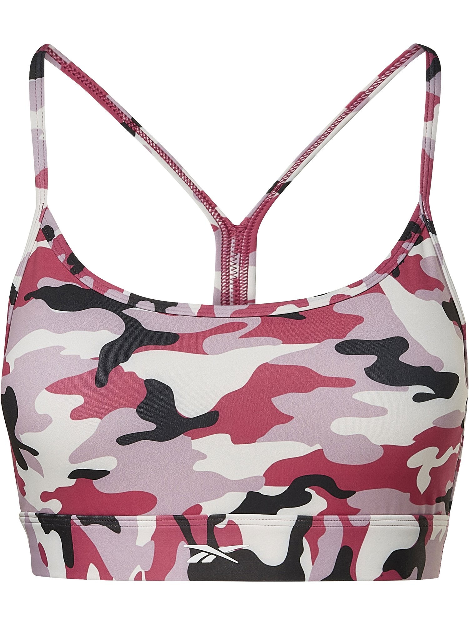 REEBOK Спортен сутиен Lux Skinny Strap Camo Print Sports