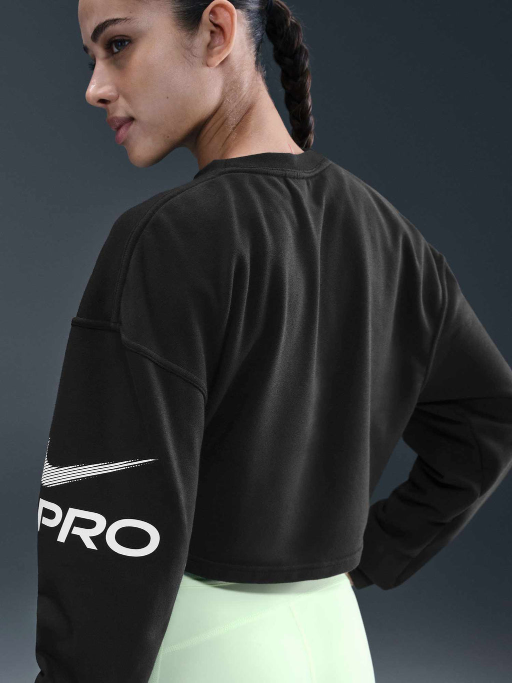 NIKE Блуза W NP DF FLC CREW TT GRX