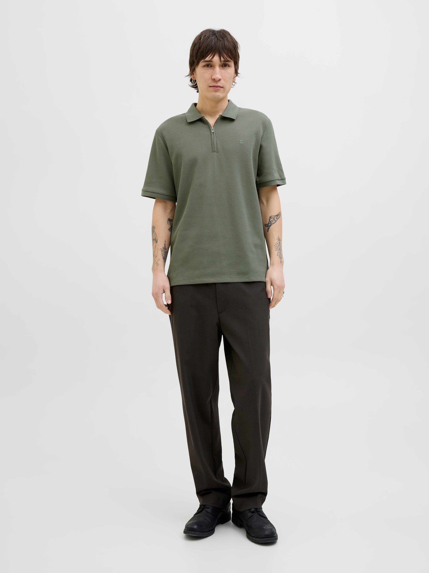 JACK & JONES Тениска JJEAUSTIN ZIP POLO SS NOOS