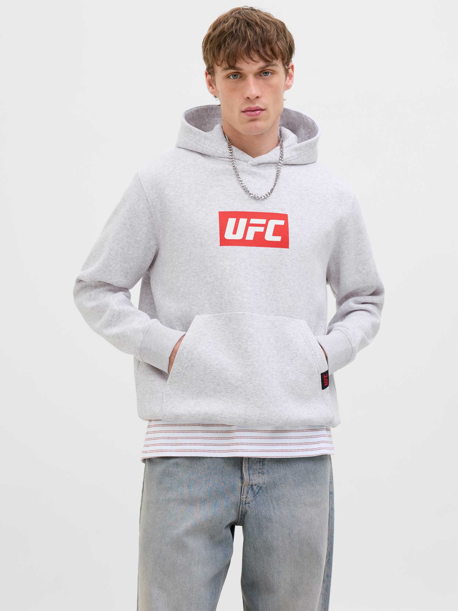 JACK & JONES Суитшърт JCOUFC SWEAT HOOD STYD