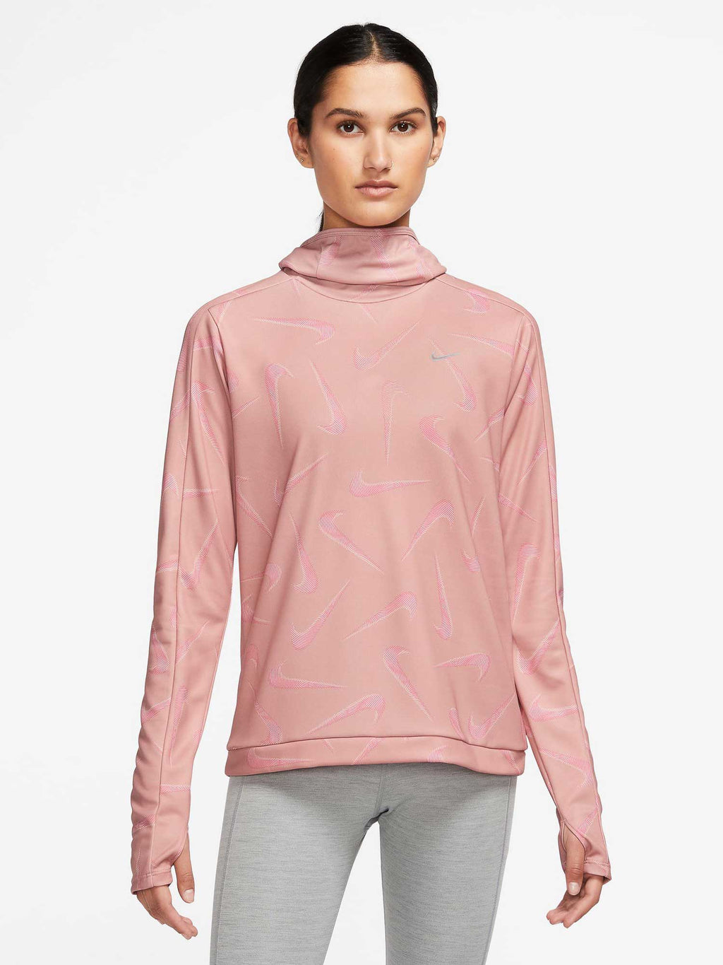 NIKE Суитшърт W NK DF SWSH PRNT PACER HOODED