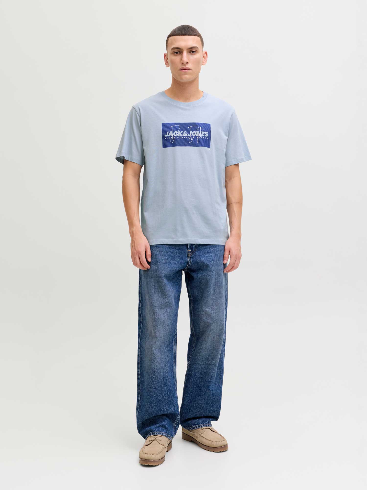 JACK & JONES Тениска JJCOLE PRINT TEE SS CREW NECK